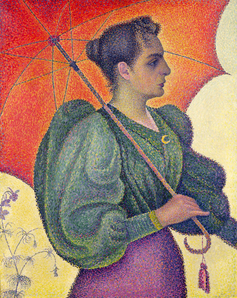 Şemsiyeli Kadın, 1893 by Paul Signac