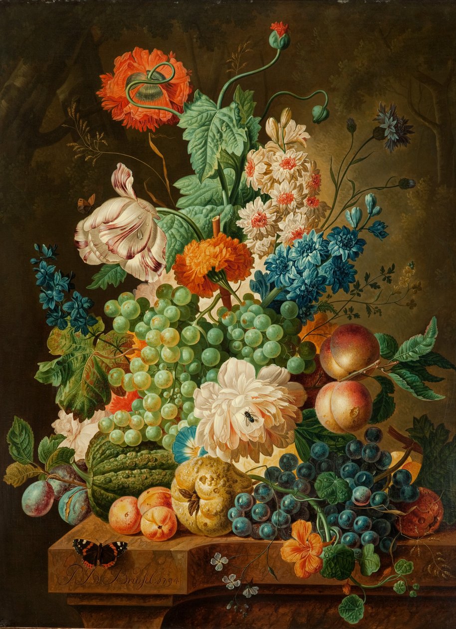 Mermer Masada Meyve ve Çiçekler, 1794 by Paul Theodor van Brussel