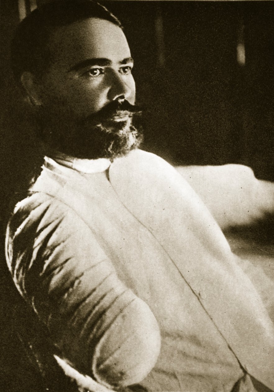 General Obregon after his right arm was blown off by a grenade at Santa Ana del Conde, 1915  by Paul Thompson