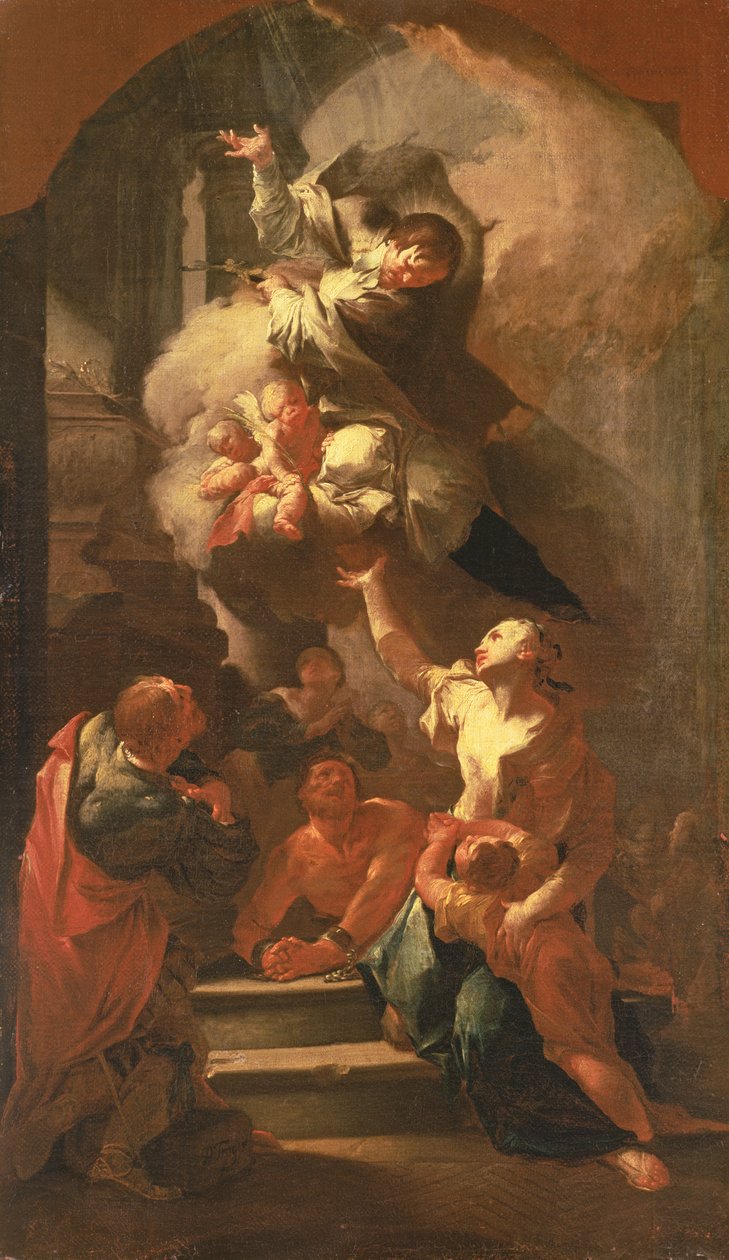 Nepomuklu Aziz John Ezilenleri Rahatlatıyor, c.1748 by Paul Troger
