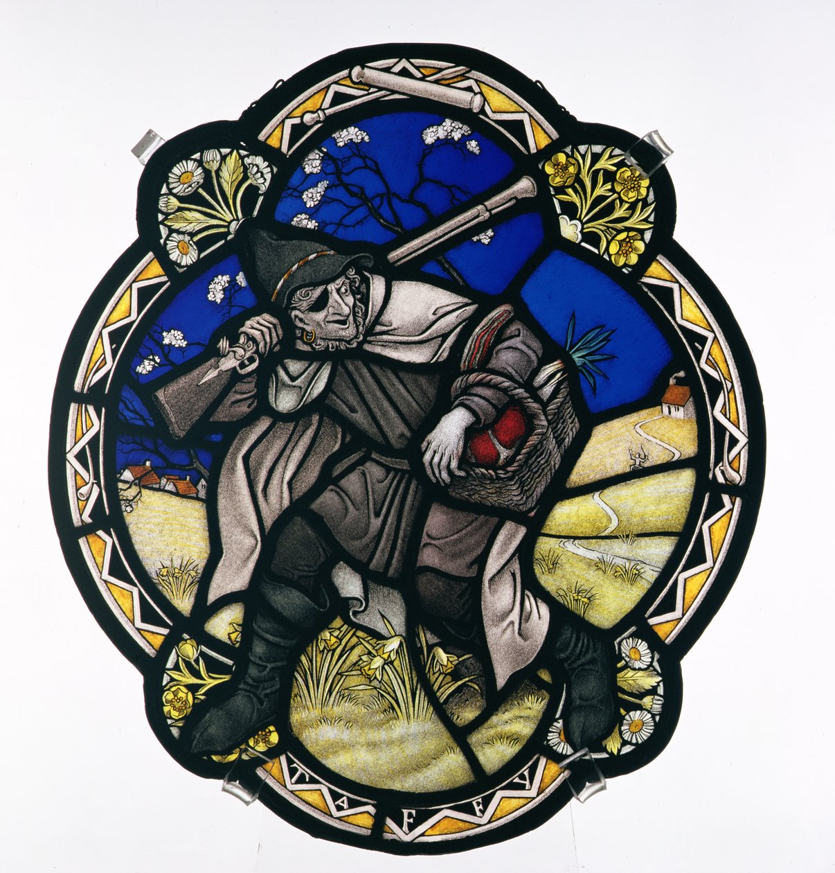 Taffy bir Galli idi, boyalı cam panel, 1930-37 dolayları by Paul Vincent Woodroffe