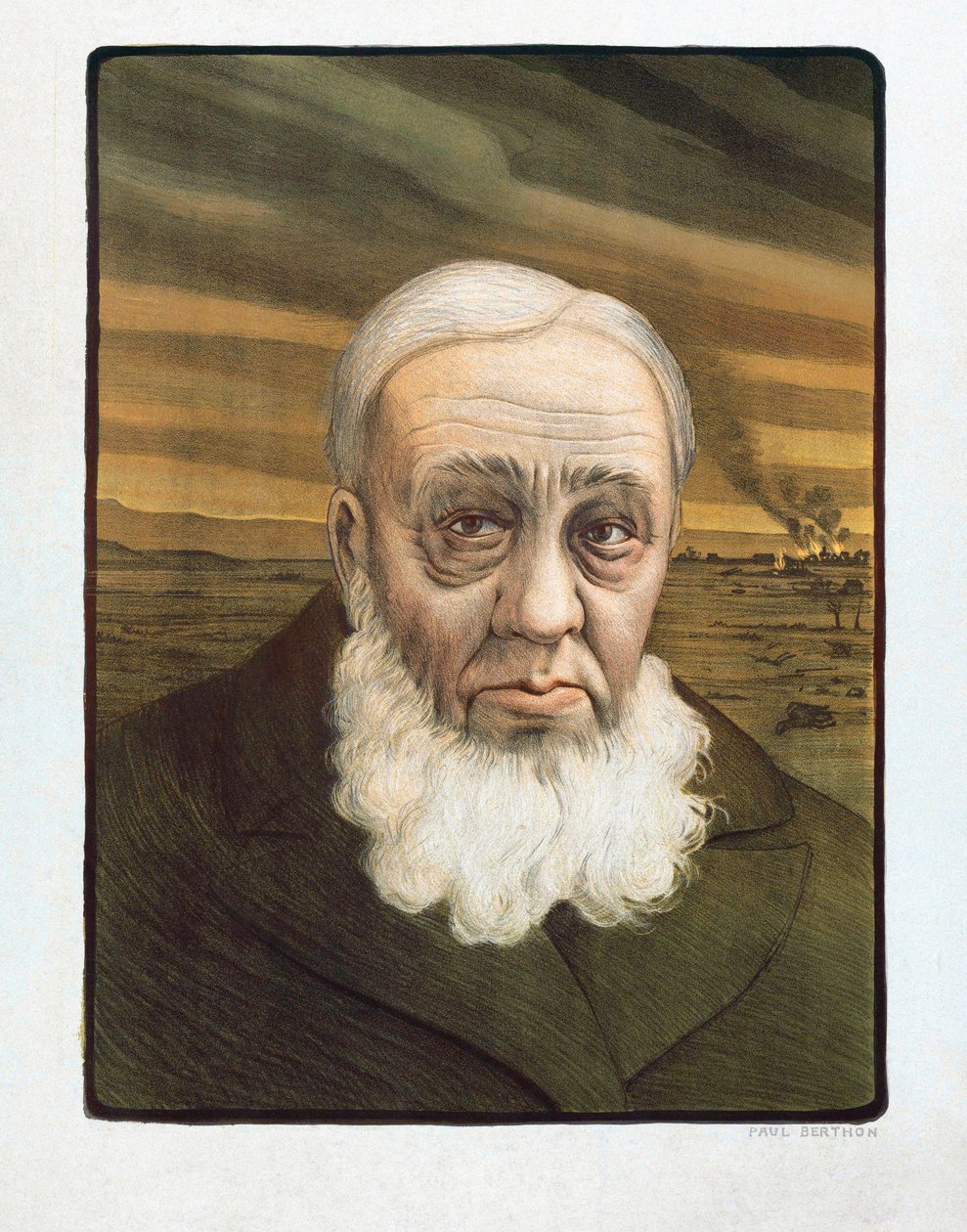 Paul Kruger portresi (1825-1904) (gravür) by Paul (after) Berthon