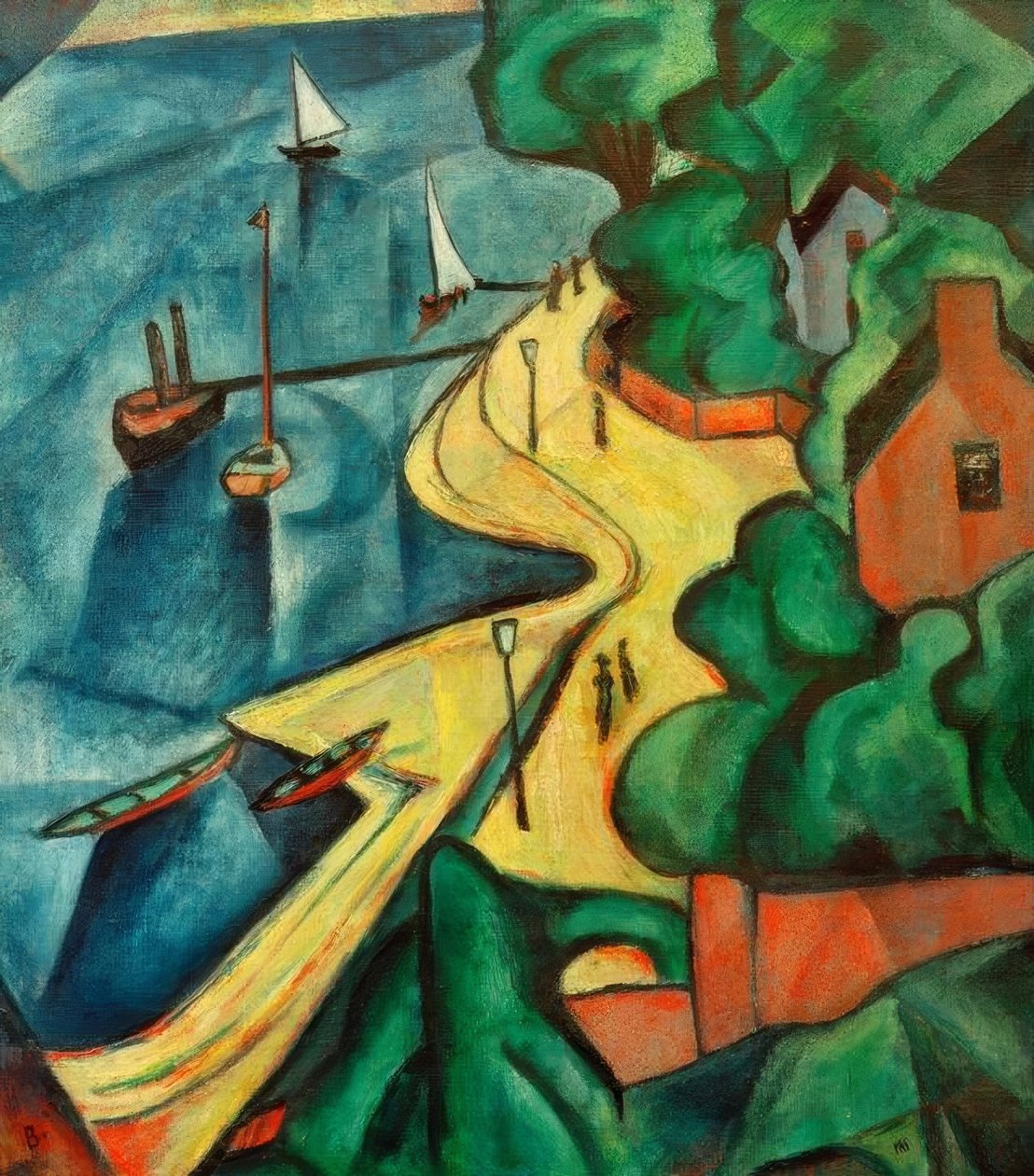 Bonn yakınlarındaki Ren Nehri kıyıları by Paul Adolf Seehaus