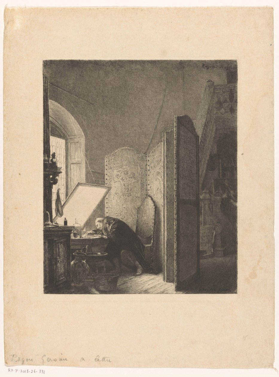 Rembrandt stüdyosunda gravür Rembrandt dans oğlu atölyesi by Paul Adolphe Rajon