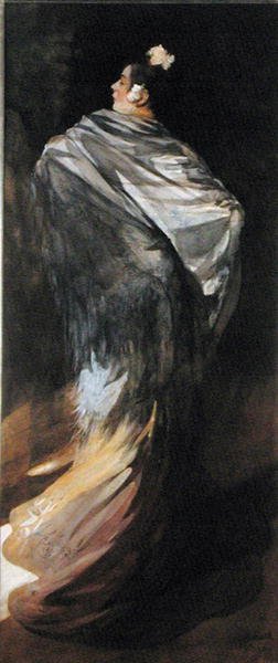 İspanyol Güzeli, c.1900 (kağıt üzerine suluboya) by Paul Albert (attr. to) Besnard