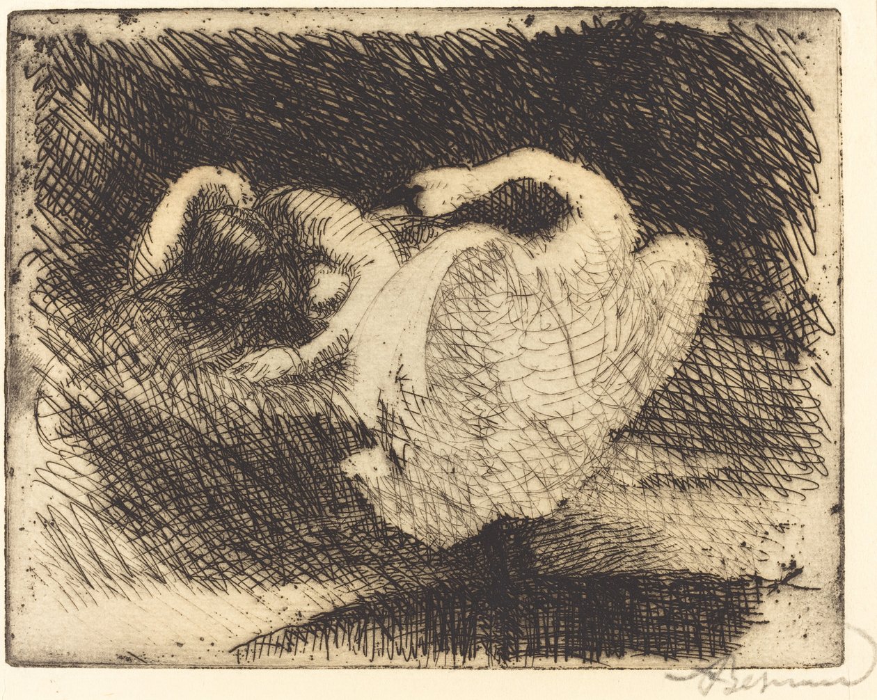 Leda Uyuyan Leda uykuya dalar, 1913. by Paul Albert Besnard