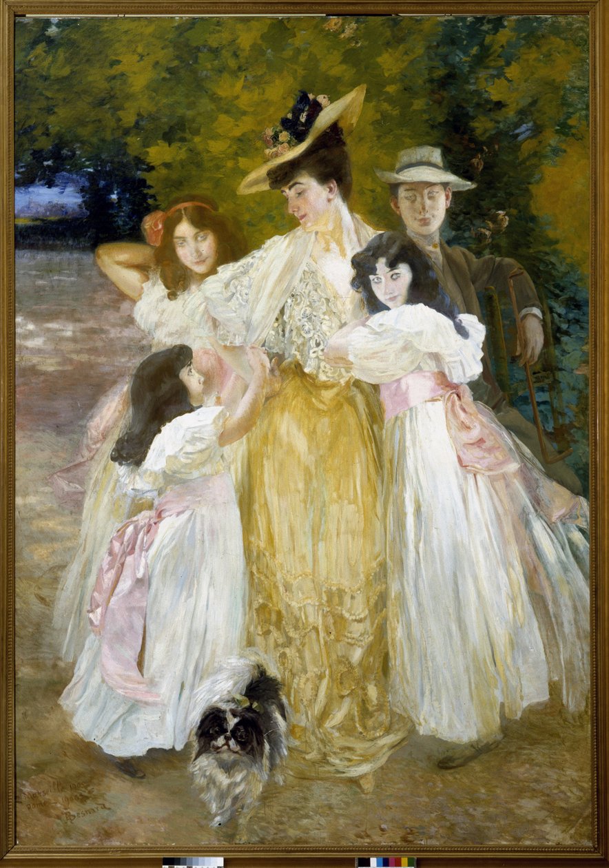 Madam Mante ve Çocuklarının Portresi by Paul Albert Besnard