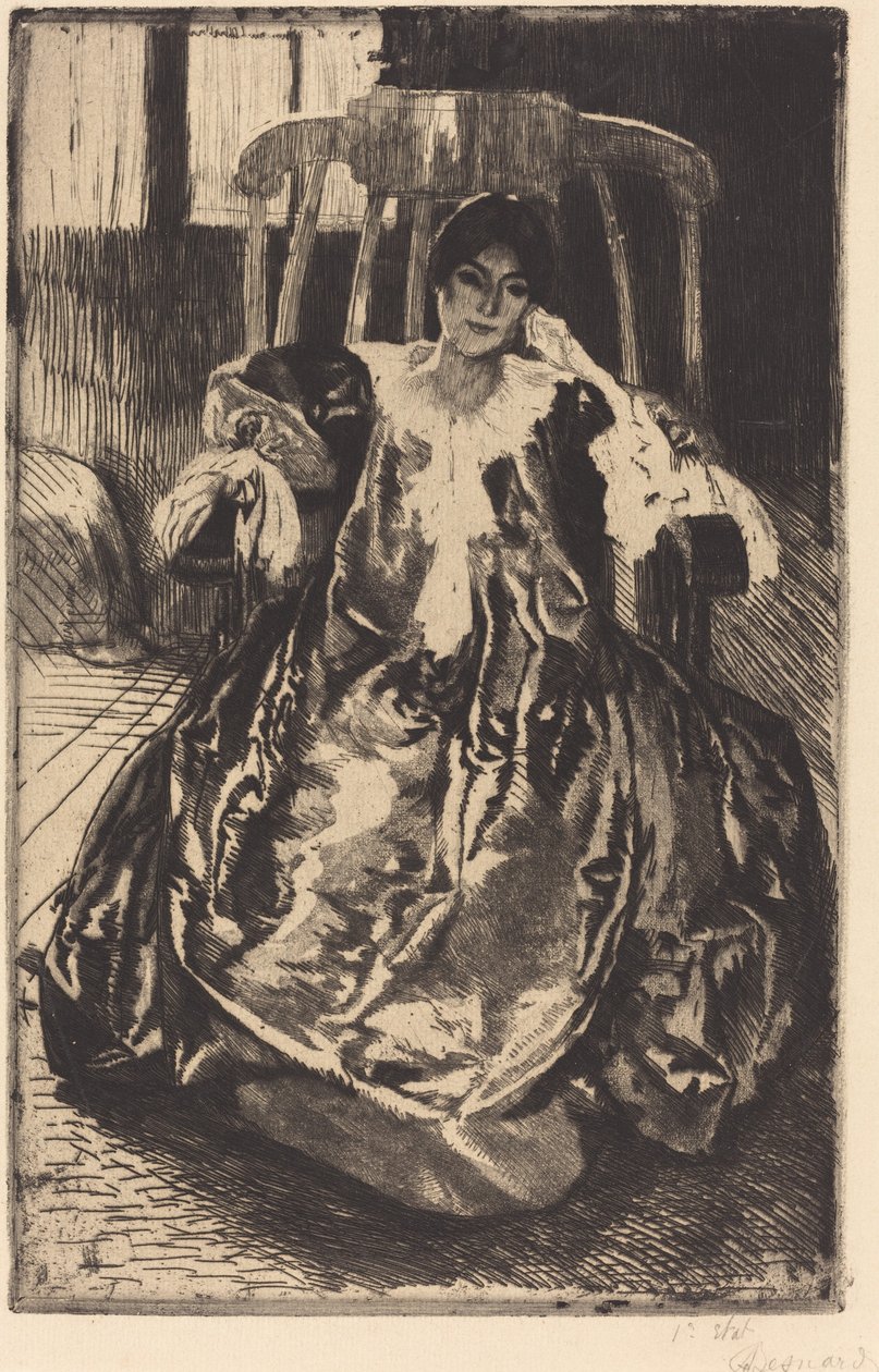 İpek Elbise La robe de soie, 1887. by Paul Albert Besnard