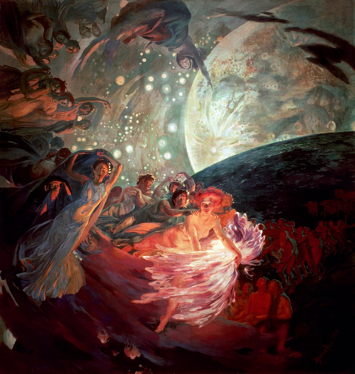 İnsanları aydınlatmak için bilimleri sürükleyen gerçek by Paul Albert Besnard