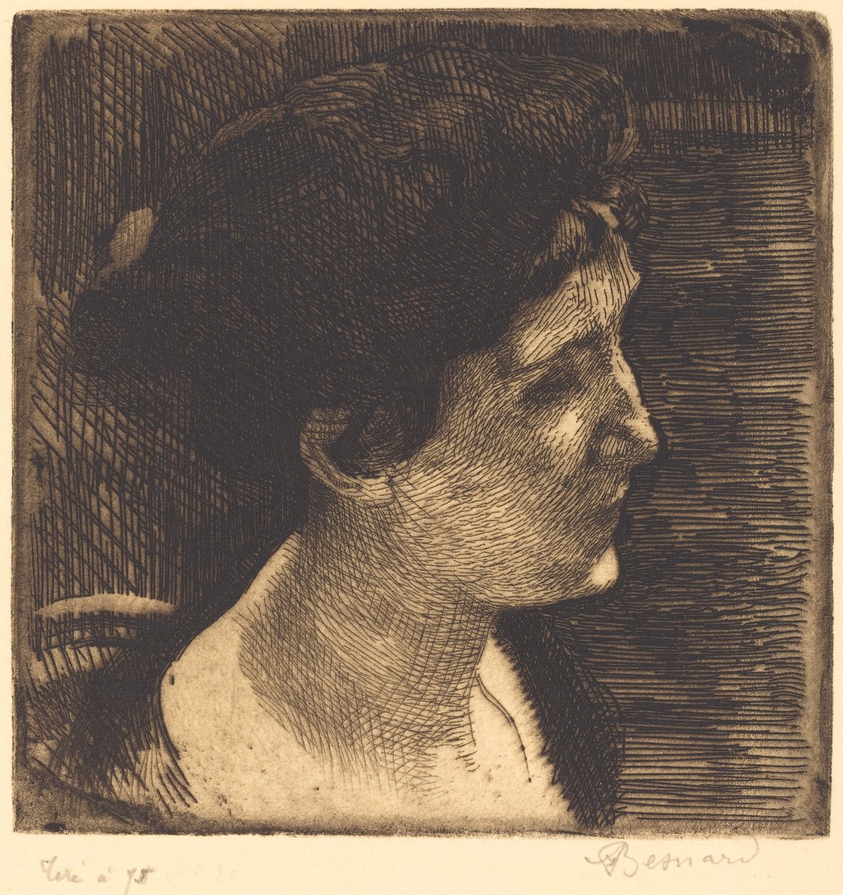 Tam Profildeki Kadın Büyük profil de femme, 1892. by Paul Albert Besnard
