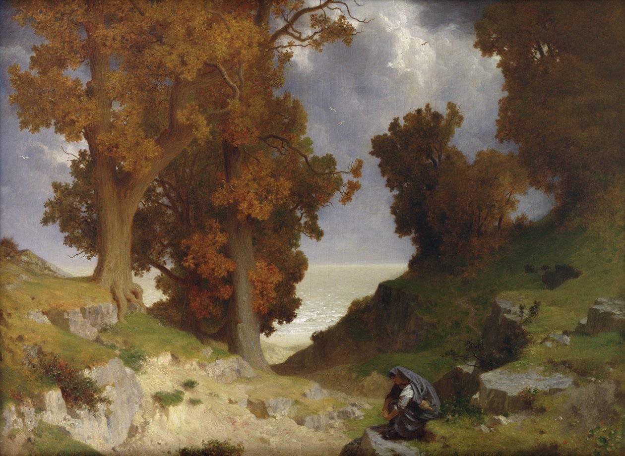 Clotho figürü ile manzara by Paul Alfred de Curzon