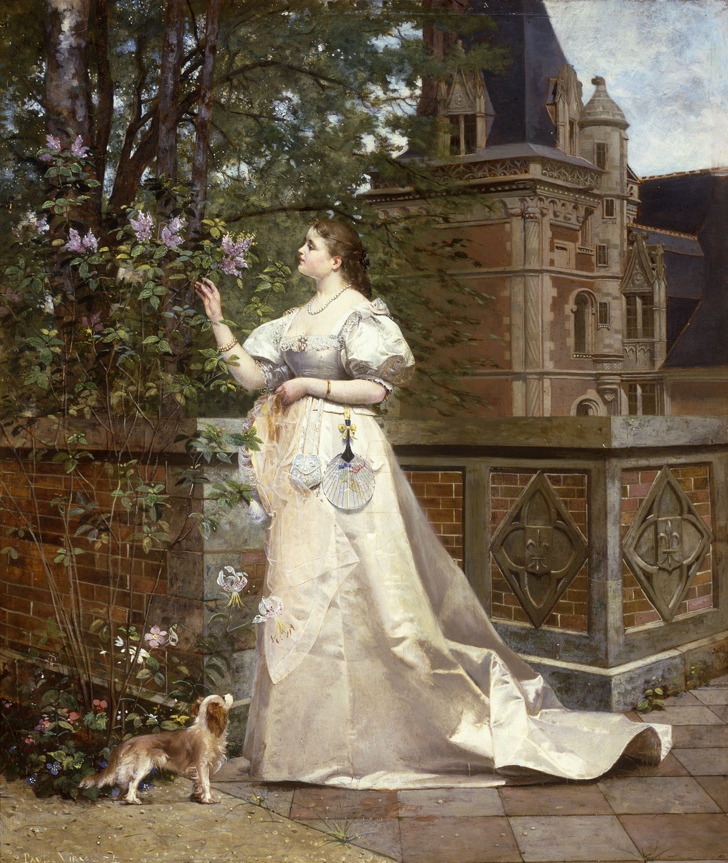 Leylak Toplama, 1874 by Paul Alphonse Viry
