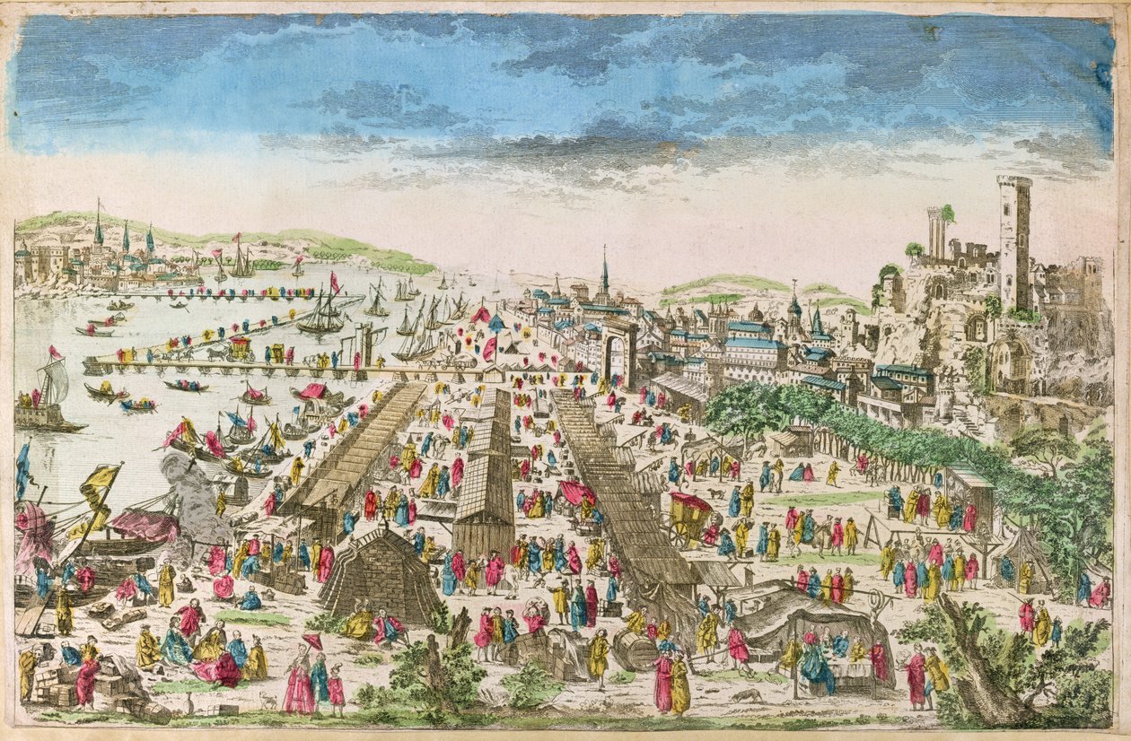 Beaucaire Fuarı ve Tarascon manzarası by Paul André Basset