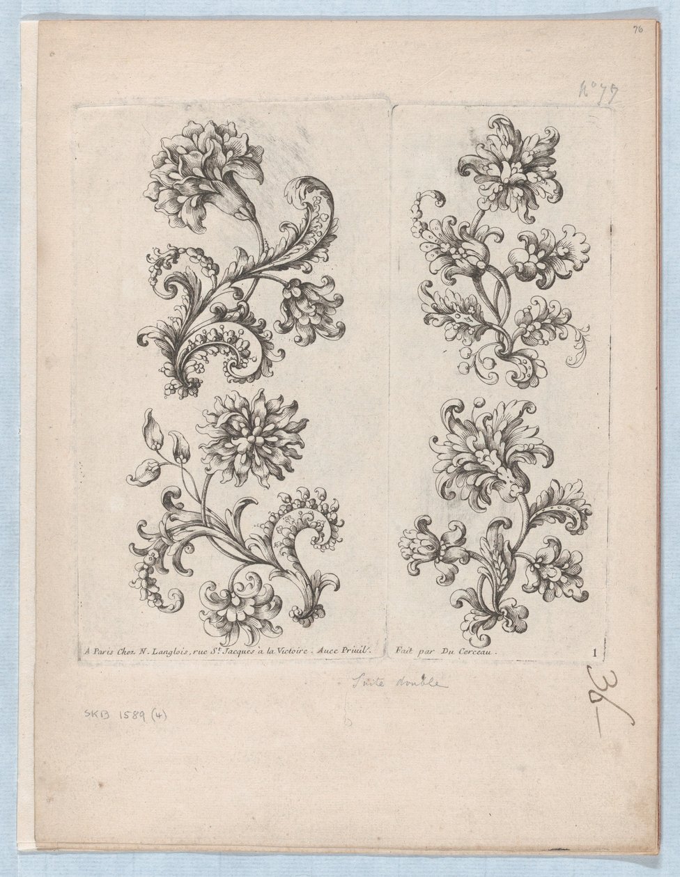 Küçük Çiçek Motifleri Serisi, Levha 1, yakl. 1670-85., yakl. 1670-85. by Paul Androuet Du Cerceau