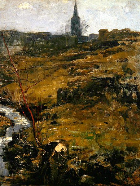 Bir Thüringen Manzarası (sunta üzerine kağıt üzerine yağlı boya) by Paul Baum
