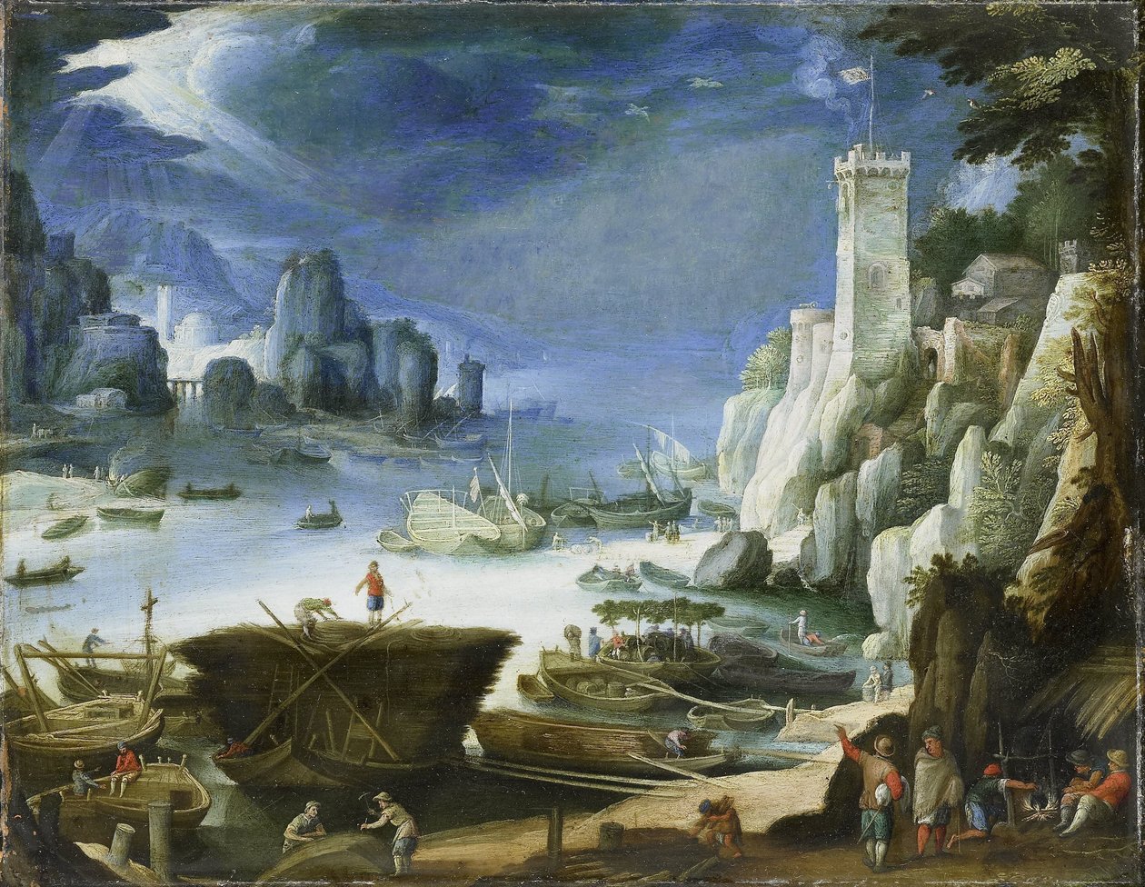 Büyük Kaya ile nehir manzarası by Paul Bril (copy after)