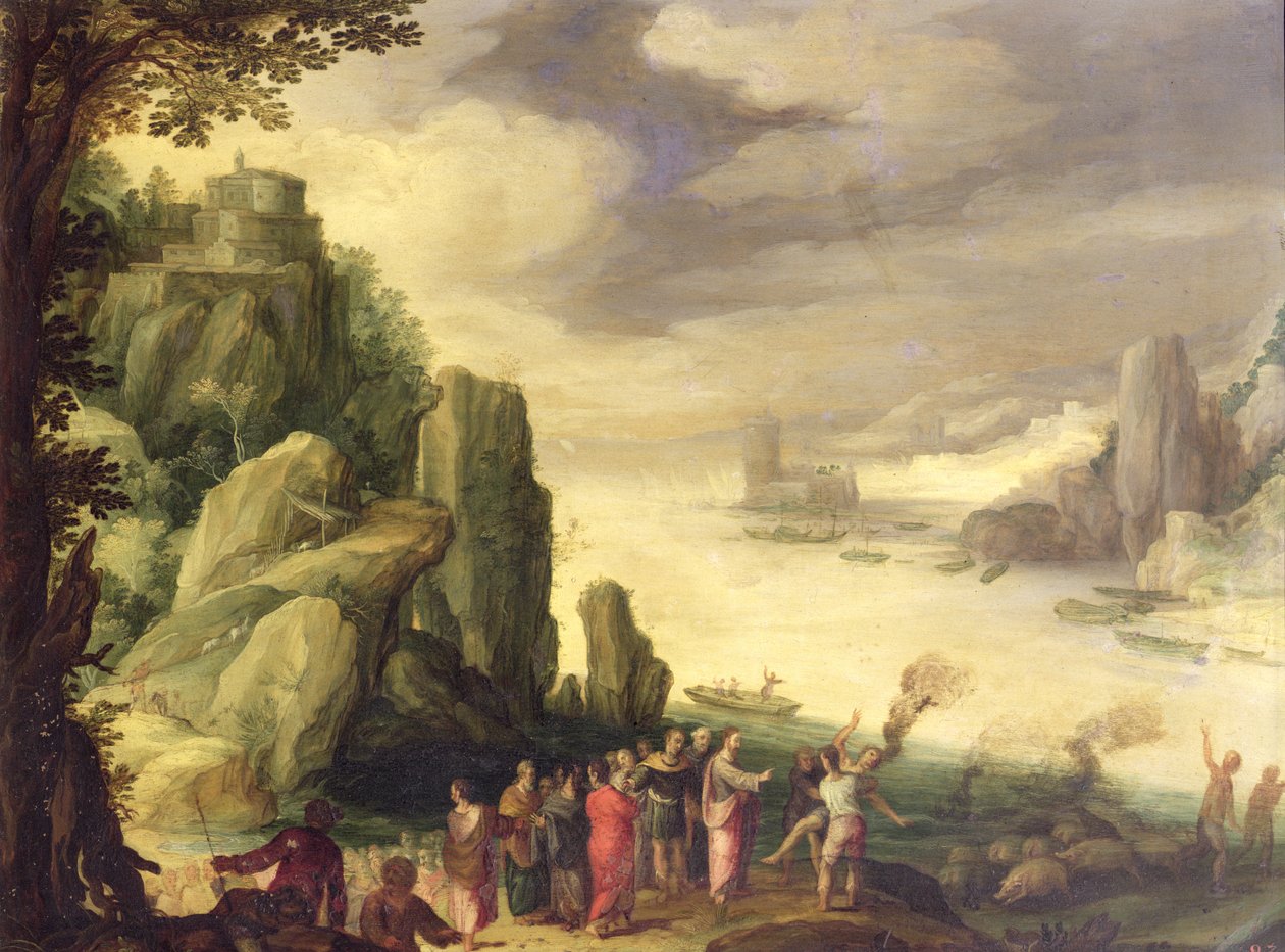 İsa şeytanları kovuyor (bakır üzerine yağ) by Paul Bril