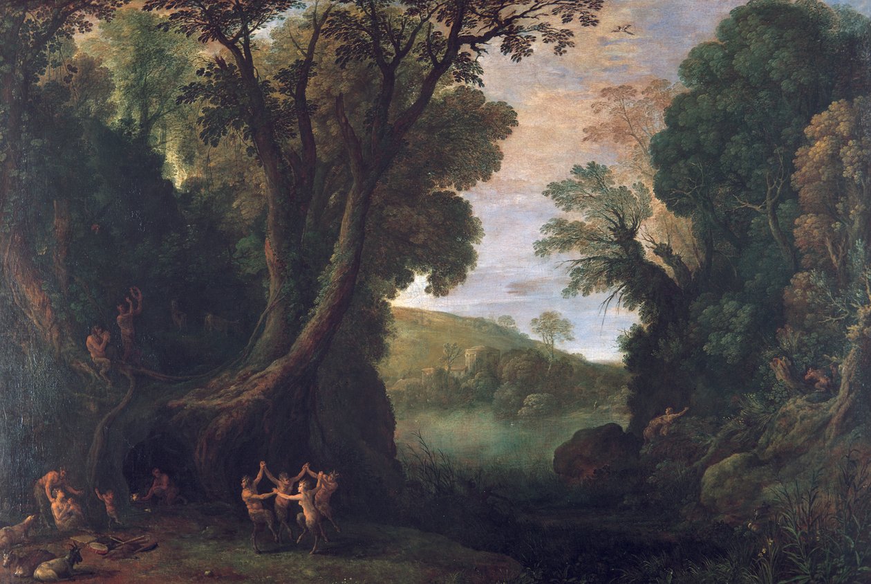 Satirler ve Mitolojik Peyzaj ile Peyzaj by Paul Bril
