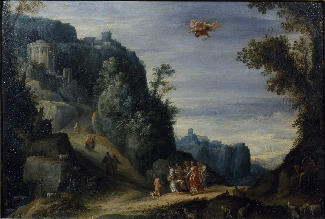 Mercury ve Herse, c.1605 (bakır panel üzerinde yağ) by Paul Brill or Bril