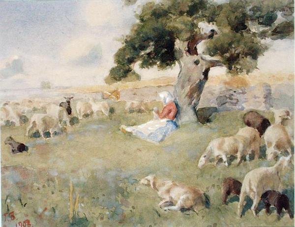 Koyun Sürüsü ile Çoban by Paul Burman