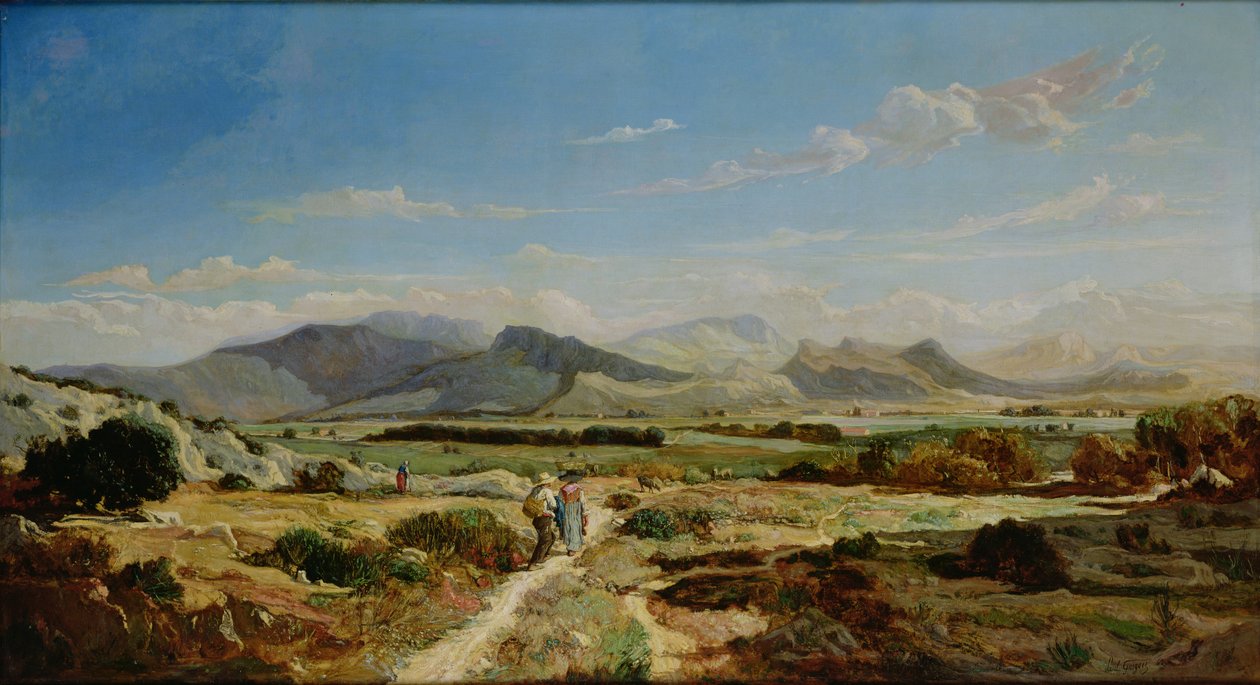 Allauch yakınlarındaki tepeler, 1862 by Paul Camille Guigou