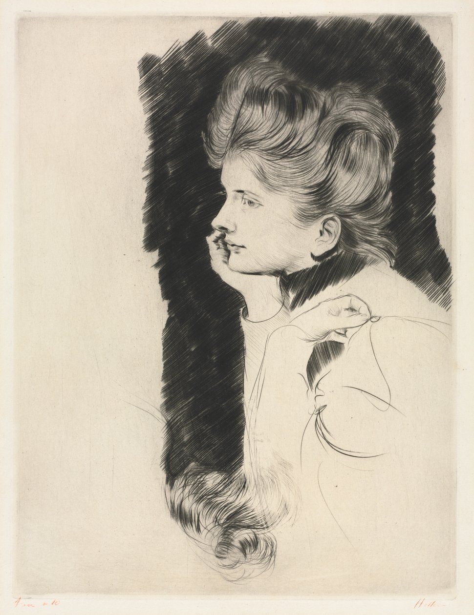 Bir Kadının Başı by Paul Cesar Helleu