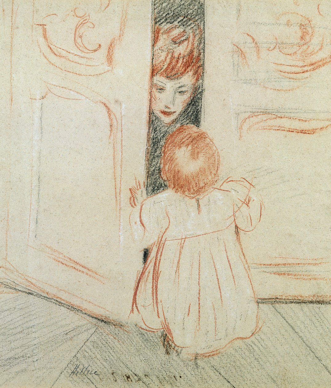 Saklambaç (kağıt üzerine renkli kalem) by Paul Cesar Helleu