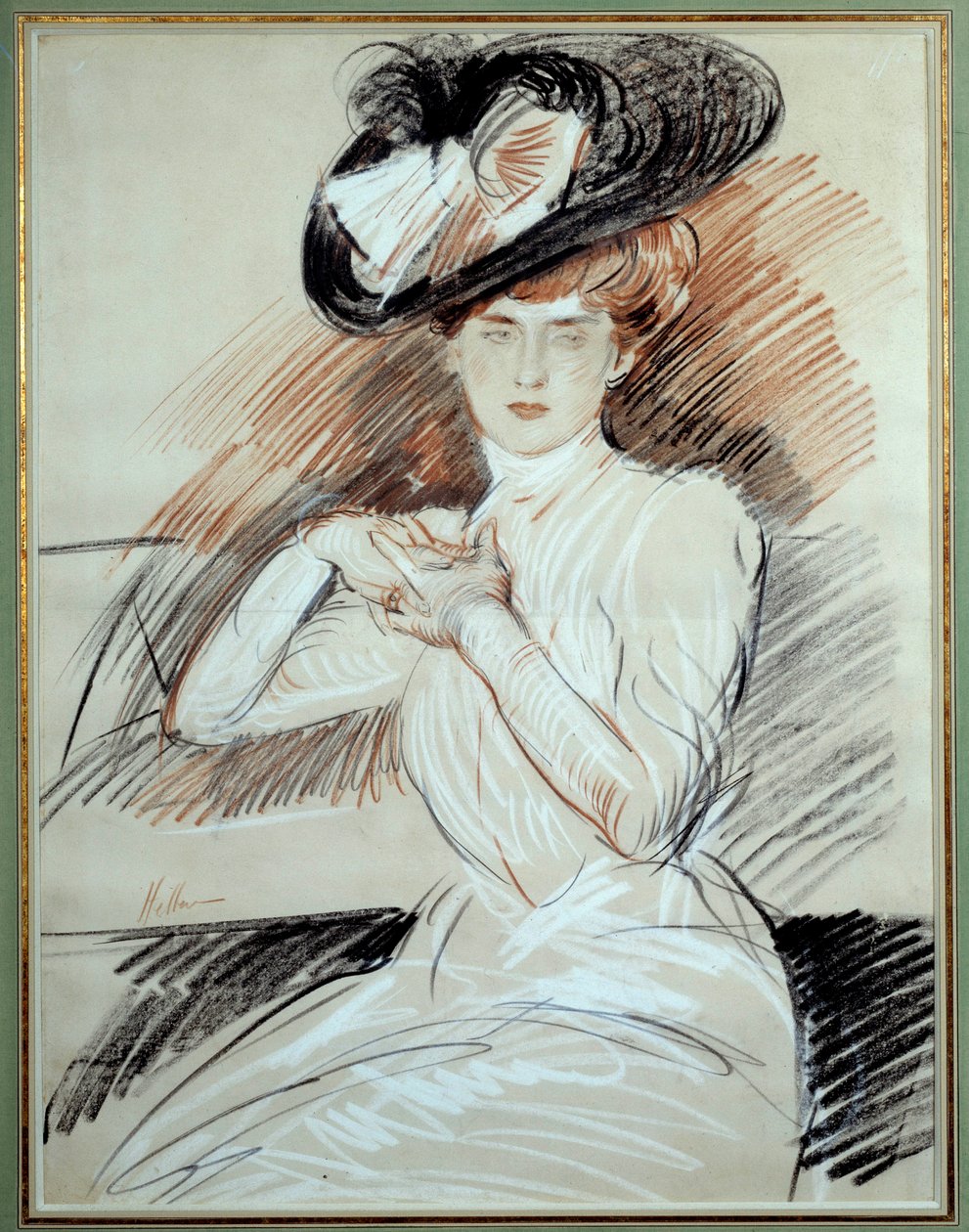 Madam Helleu. Paul Helleu (1859-1927), 20. yüzyıl çizimi. Bayonne, Musee Bonnat by Paul Cesar Helleu