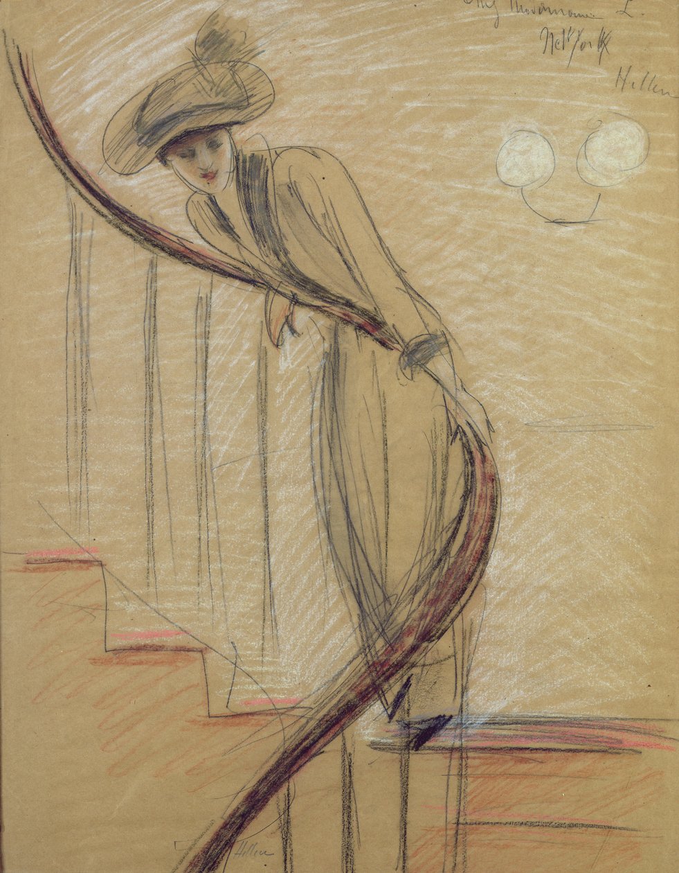 Merdiven (kağıt üzerinde mum boya) by Paul Cesar Helleu
