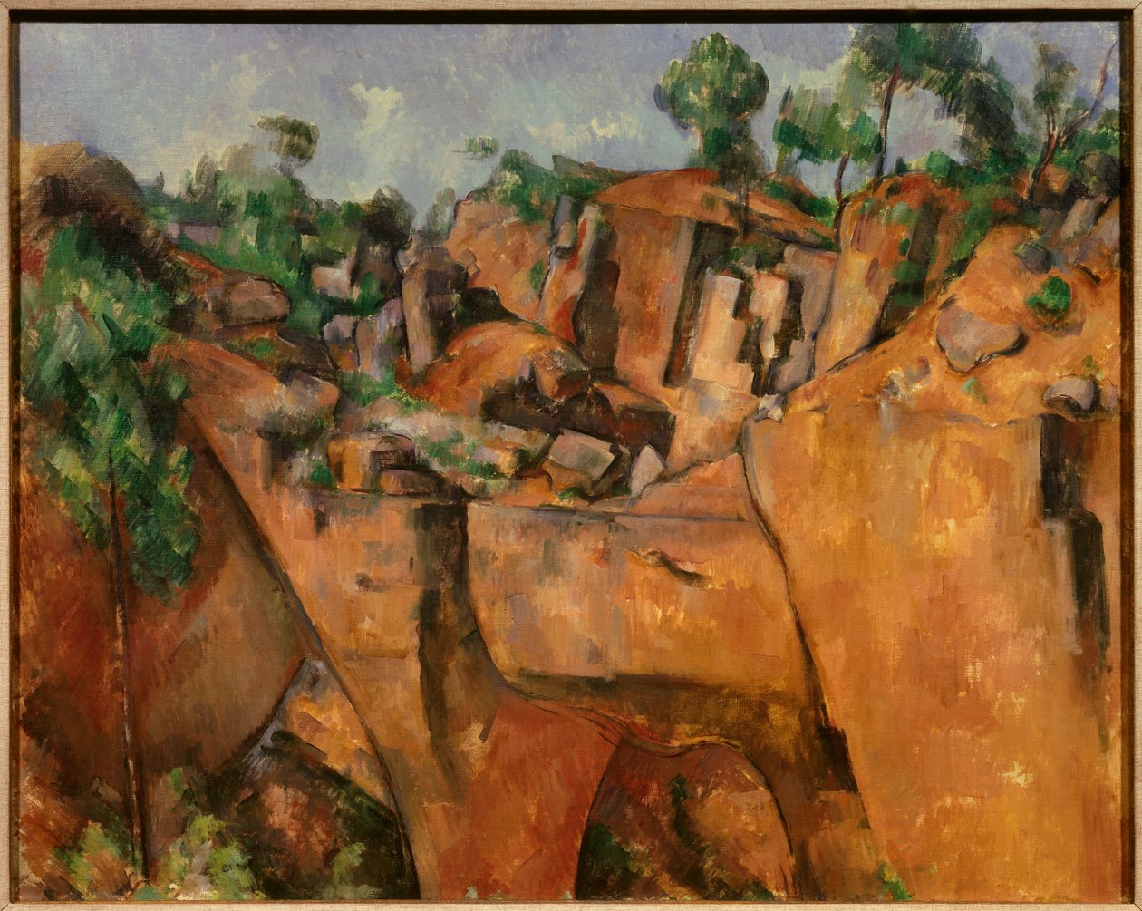 Bibemus ocağı Aix en Provence ve Montagne Sainte Victoire arasında Bibemus taşlarının taşıyıcıları. Paul Cezanne (1839-1906) 1895 Essen