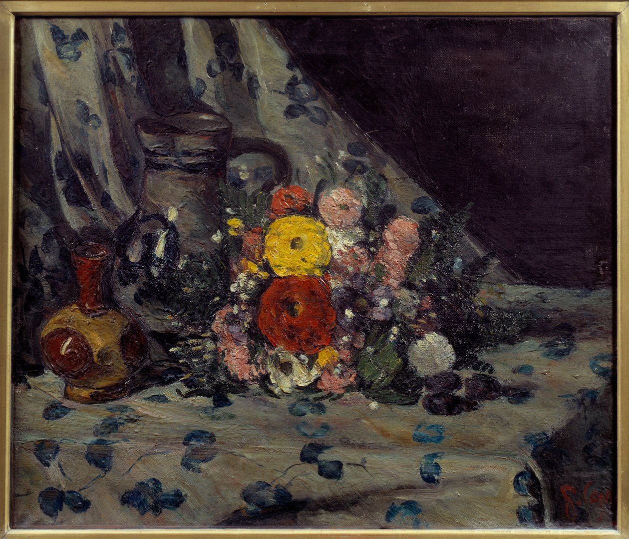 Sarı dalhia ile buket Tablo Paul Cezanne (1839-1906) 1873 Güneş. 0,54x0,64 m Paris, Orsay Müzesi by Paul Cézanne