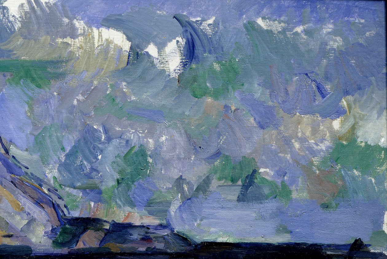“La montagne Sainte Victoire” da gökyüzünün detayı. Paul Cezanne