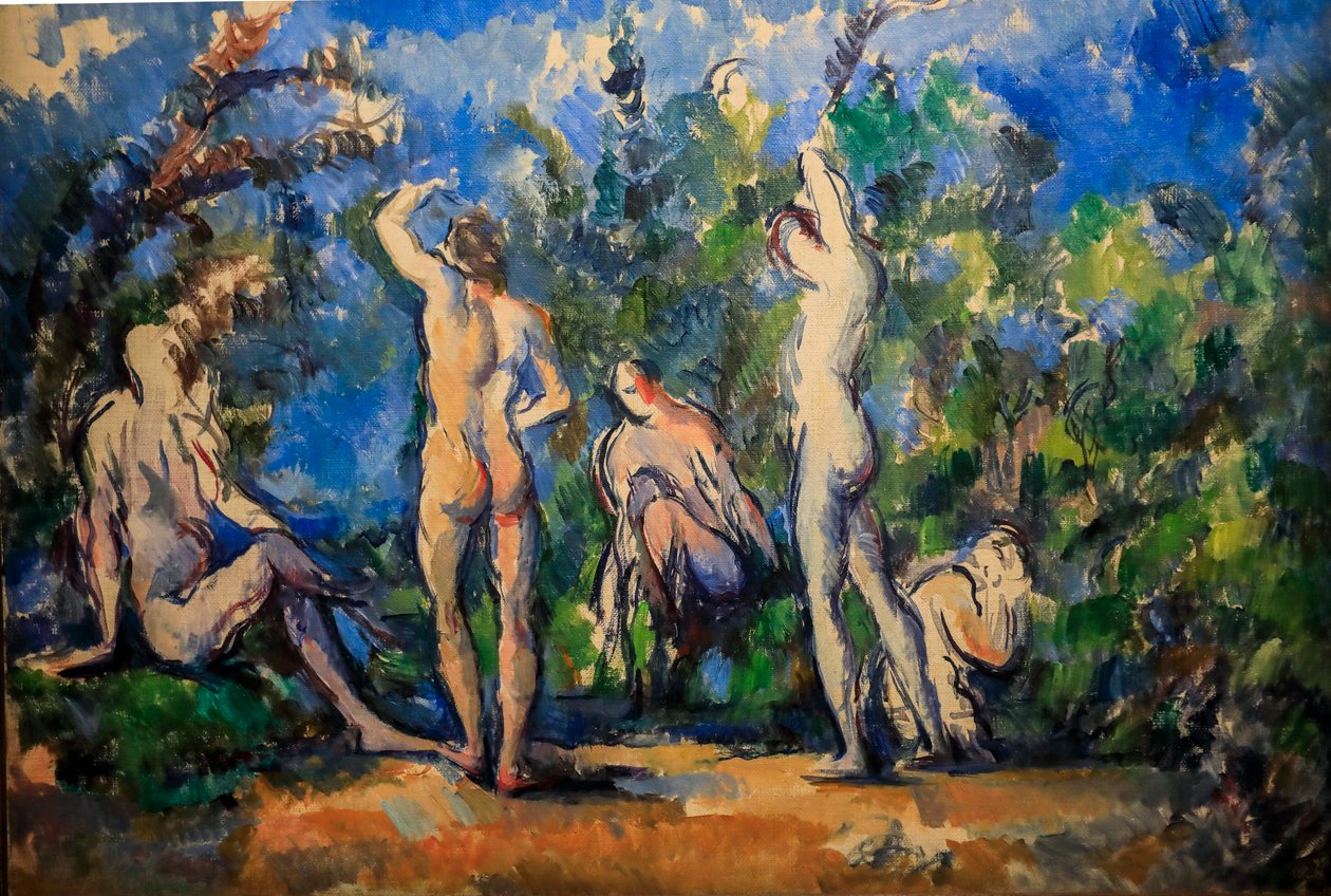 Beş Yıkanan 1900 - 1904 (Tuval Üzerine Yağlıboya) by Paul Cézanne