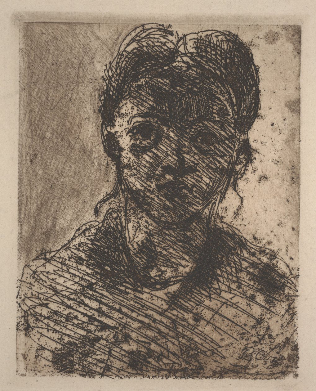genç bir kızın başı by Paul Cézanne