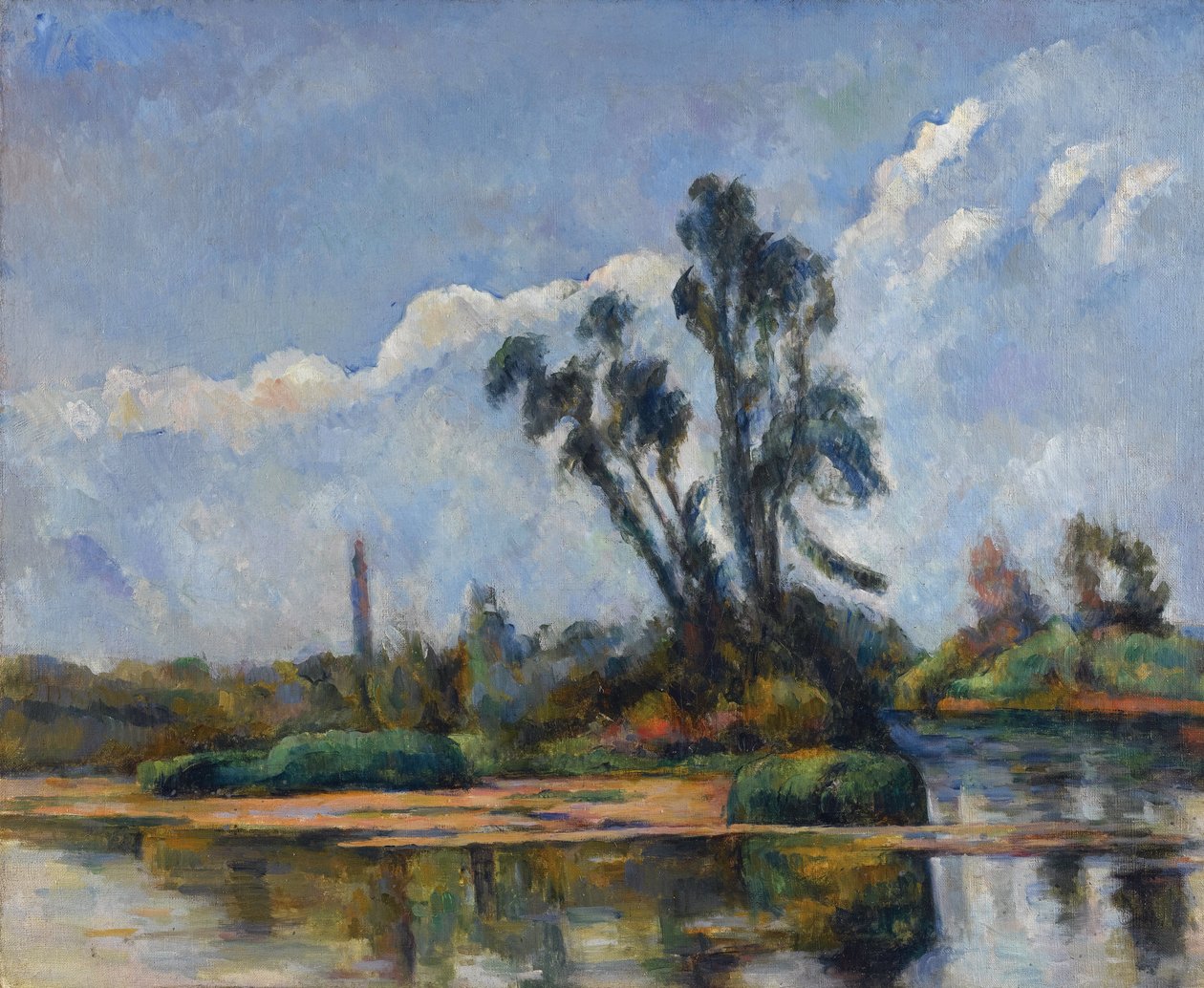La Riviere par Cezanne, Paul (1839-1906). Tuval üzerine yağlı boya, ebat : 50x61, yaklaşık 1881, Özel Koleksiyon by Paul Cézanne