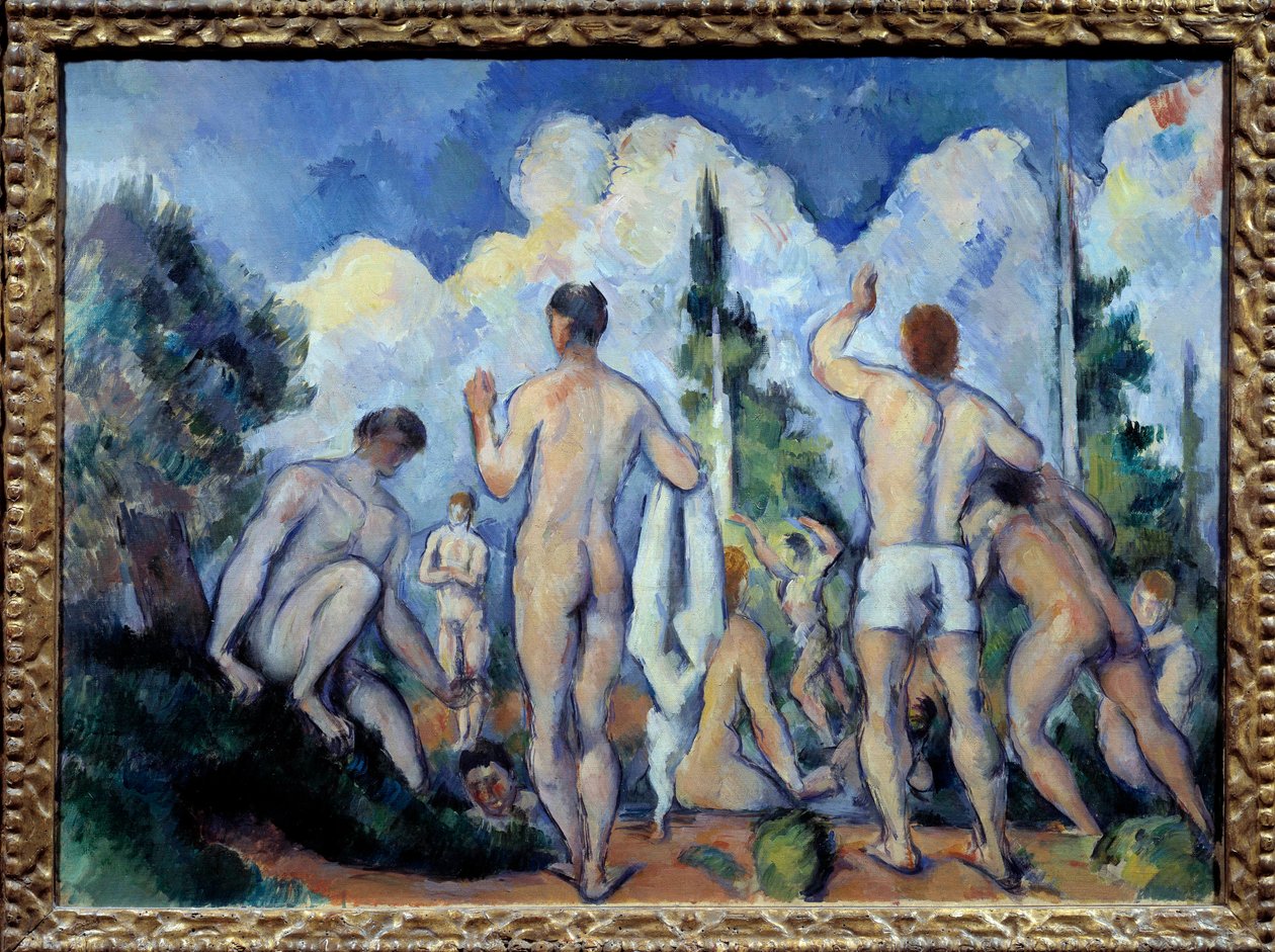 Les bathers Tablo Paul Cezanne (1839-1906) 1890 Güneş. 0,6x0,82 m Paris, Orsay Müzesi by Paul Cézanne