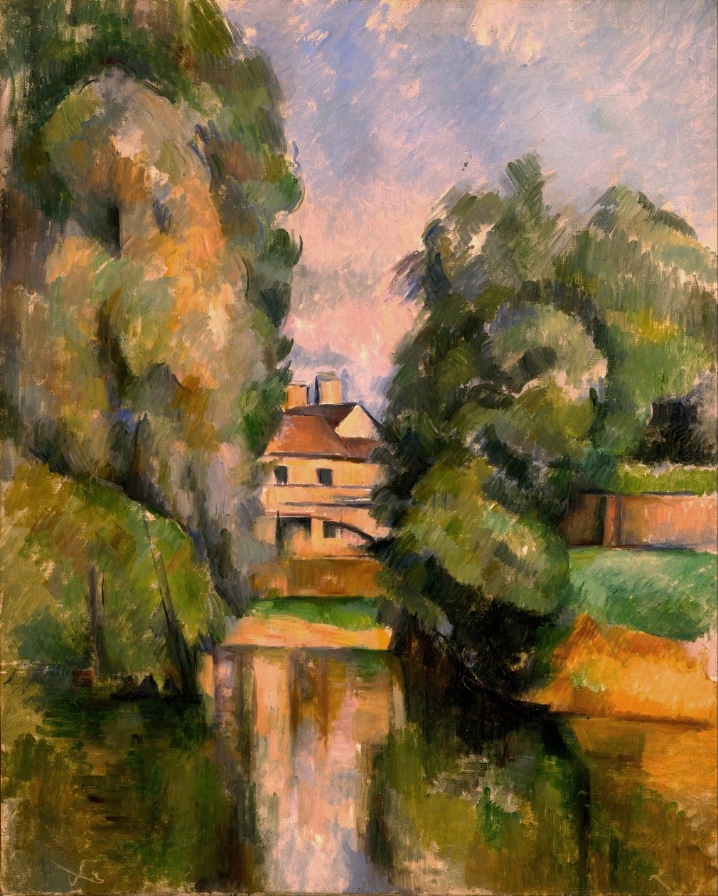 Maison pres du fleuve - Nehir Kenarındaki Ev, Cezanne, Paul (1839-1906). Tuval üzerine yağlı boya, c. 1890. Ebat : 81x65 cm. İsrail Müzesi, Kudüs by Paul Cézanne