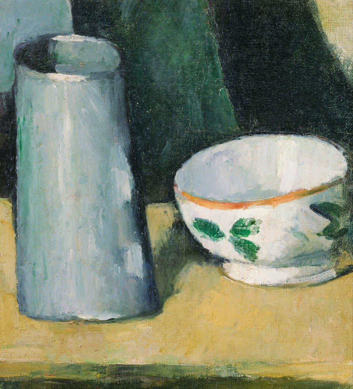 ""Natürmort kase ve süt sürahisi"" (Kase ve Süt Sürahisi) Tablo Paul Cezanne (1839-1906) - yaklaşık 1873-1877 - Tuval üzerine yağlıboya Dim 20x18.1 cm Bridgestone Museum of Art by Paul Cézanne