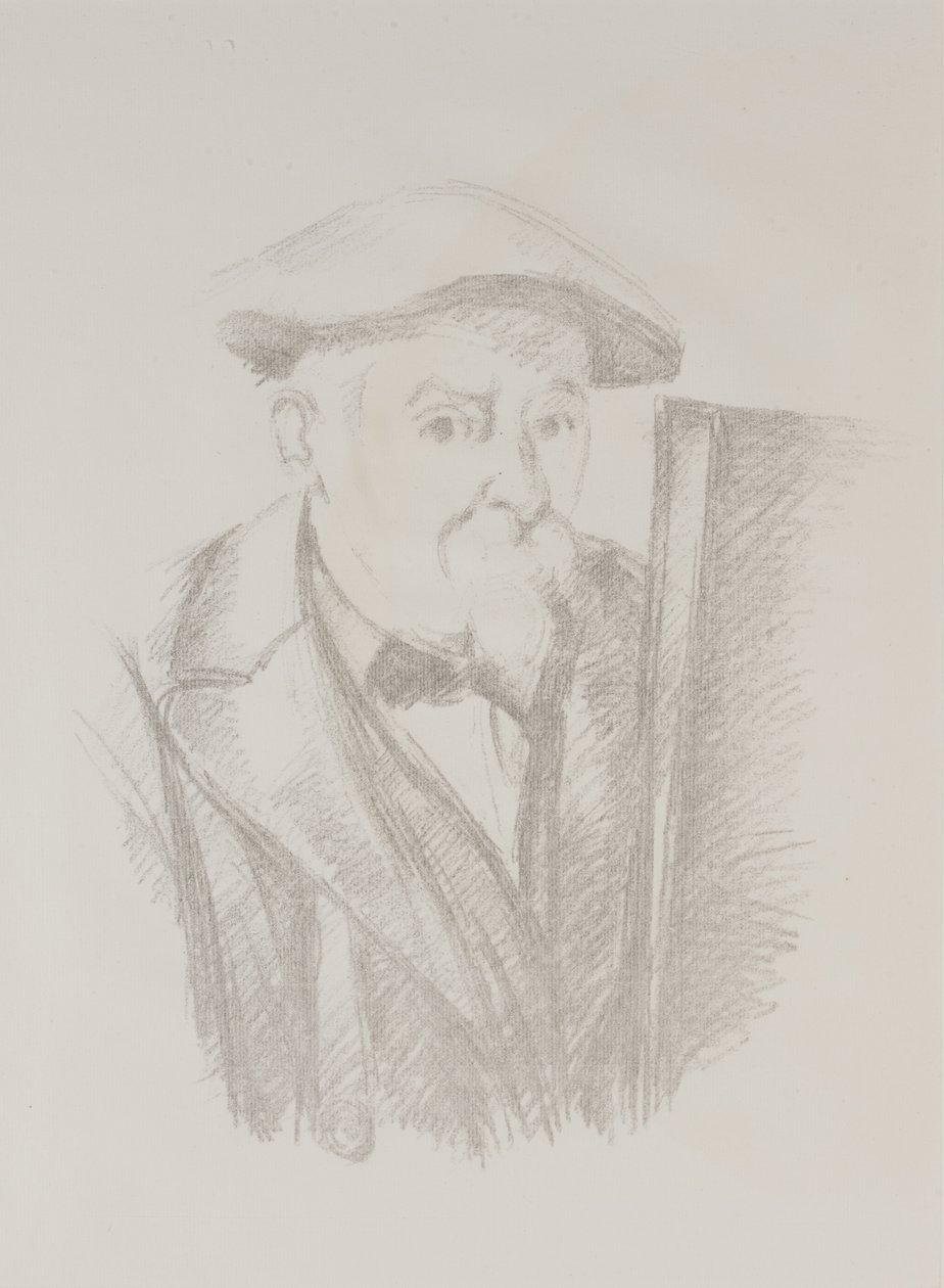 Bir Şövale Önündeki Otoportre by Paul Cézanne