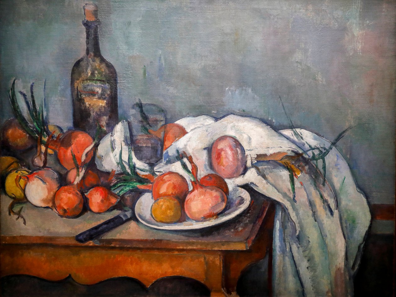 Soğanlı Natürmort 1896-1898 (Tuval Üzerine Yağlıboya) by Paul Cézanne