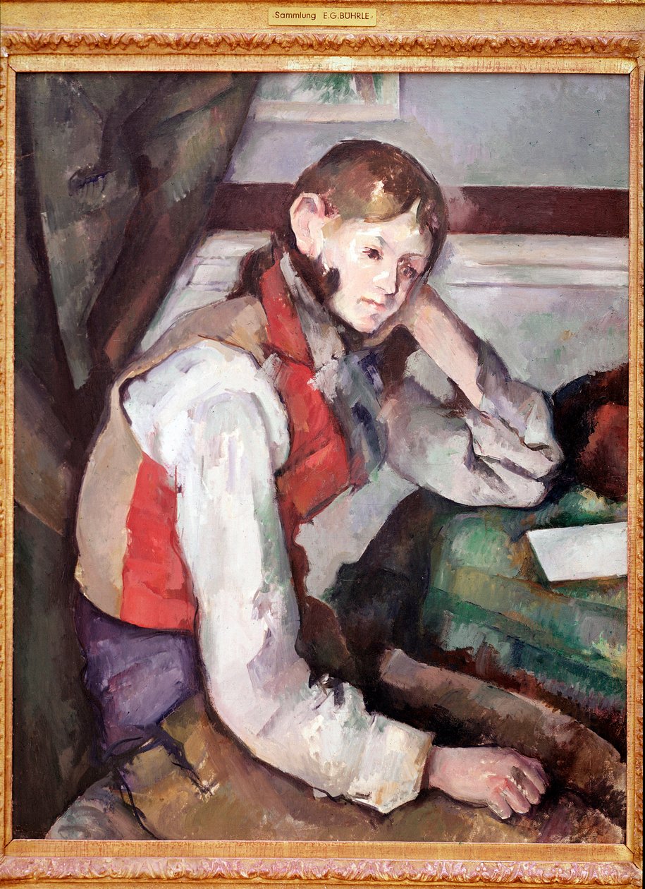 Kırmızı Yelekli Çocuk veya Kırmızı Yelekli Çocuk by Paul Cézanne