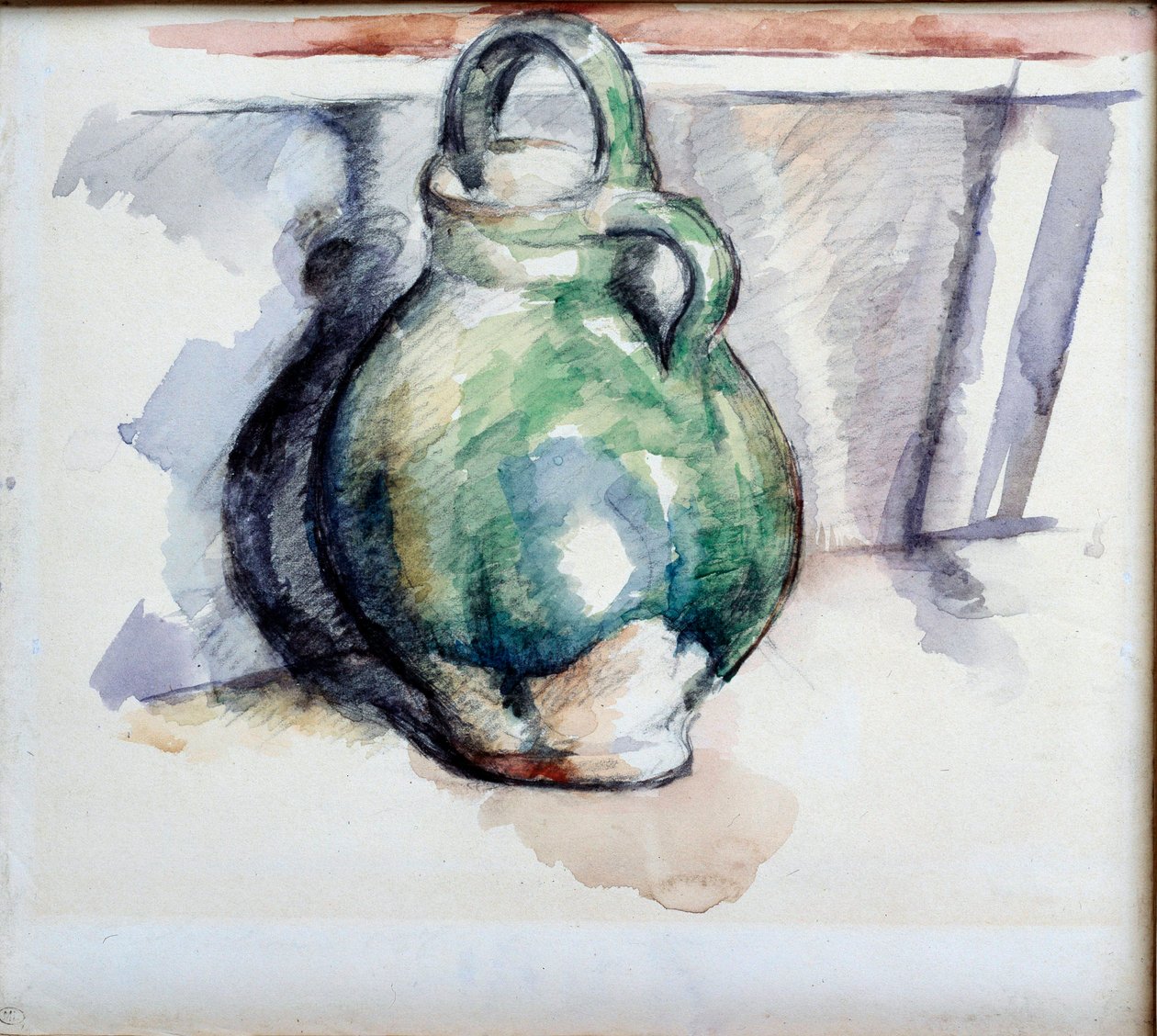 Yeşil Sürahi Suluboya ve Kurşun Madeni, Paul Cezanne (1839-1906) 1885 Paris, Musee du Louvre by Paul Cézanne