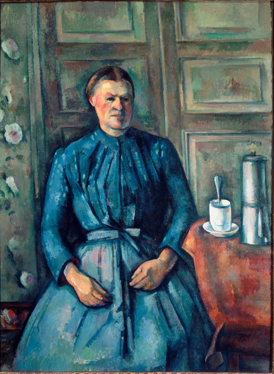 Kahve makinesi olan kadın (tuval üzerine yağlı boya by Paul Cézanne