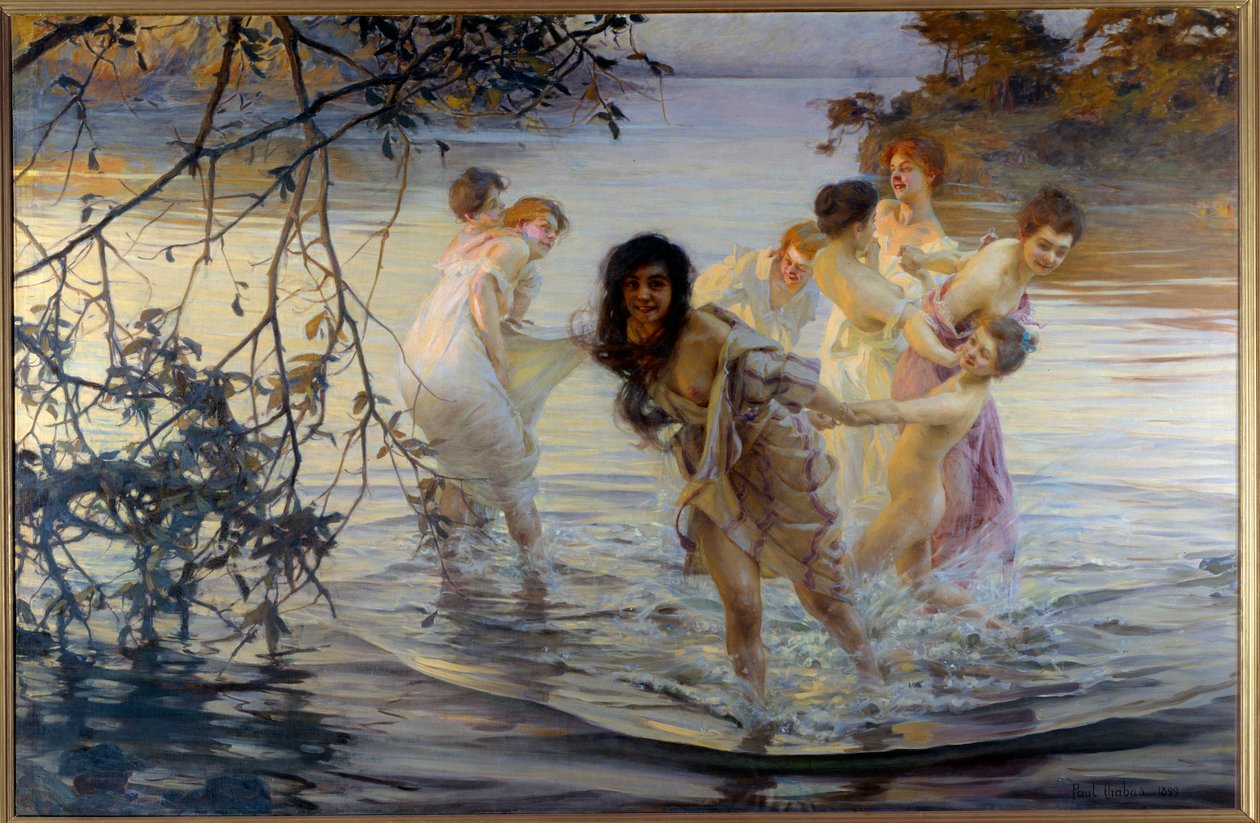 Mutlu bebekler Suda yuvarlanan genç kadınlar. Paul Chabas (1869-1937) 1899 Nantes, Güzel Sanatlar Müzesi by Paul Chabas