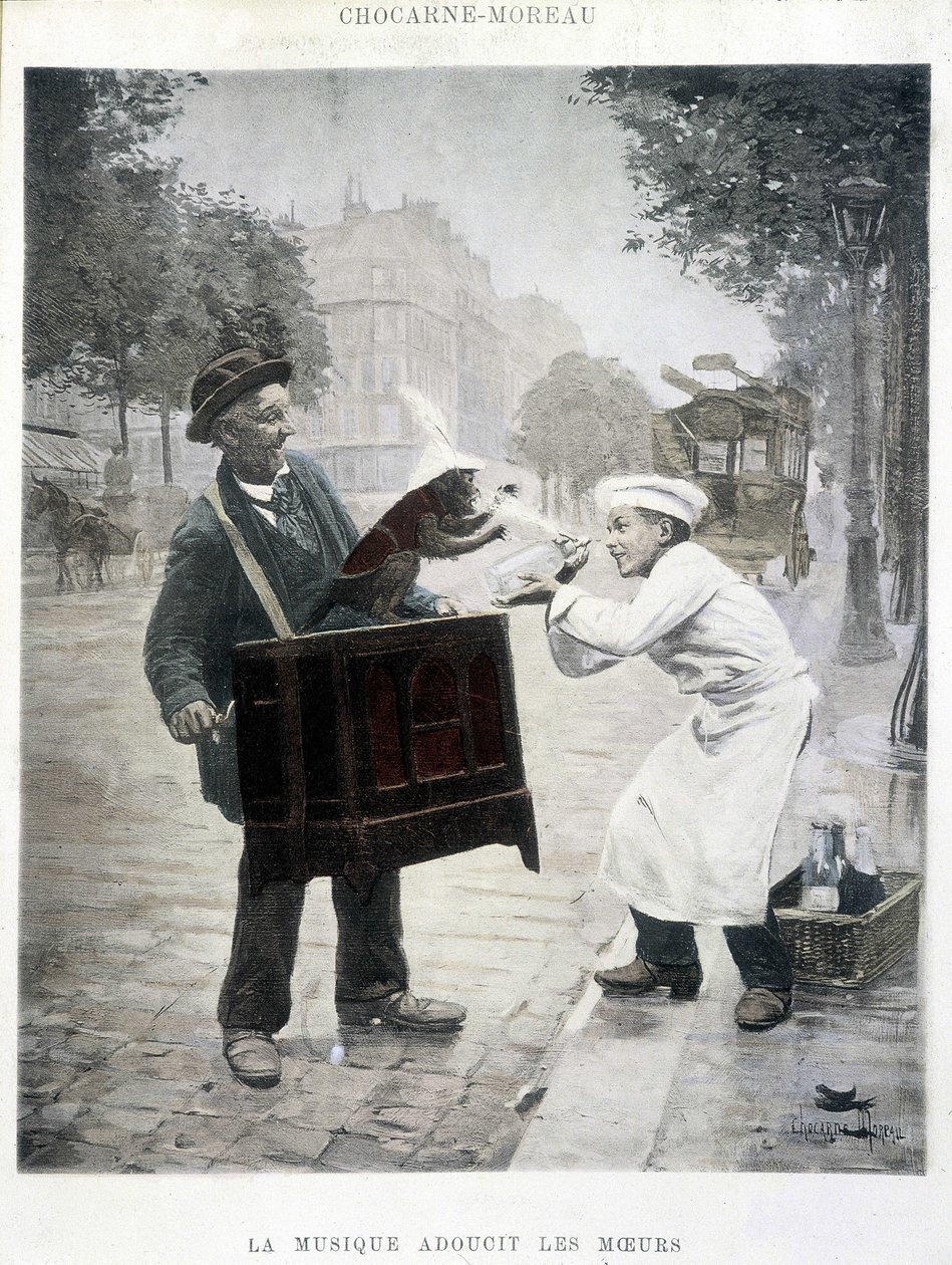 Müzik ahlakı yumuşatır, resim Chocarne-Moreau, c. 1900 by Paul Charles Chocarne Moreau