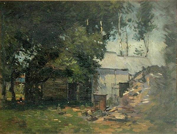 Ahır Sahnesi (tuval üzerine yağlı boya) by Paul Cornoyer