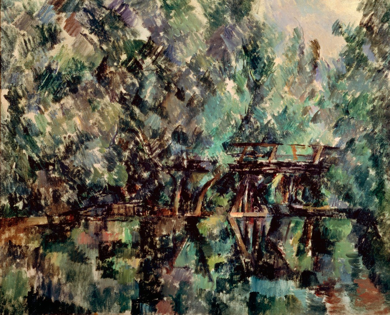 Gölet Üzerindeki Bir Köprü, c1898. by Paul Cézanne