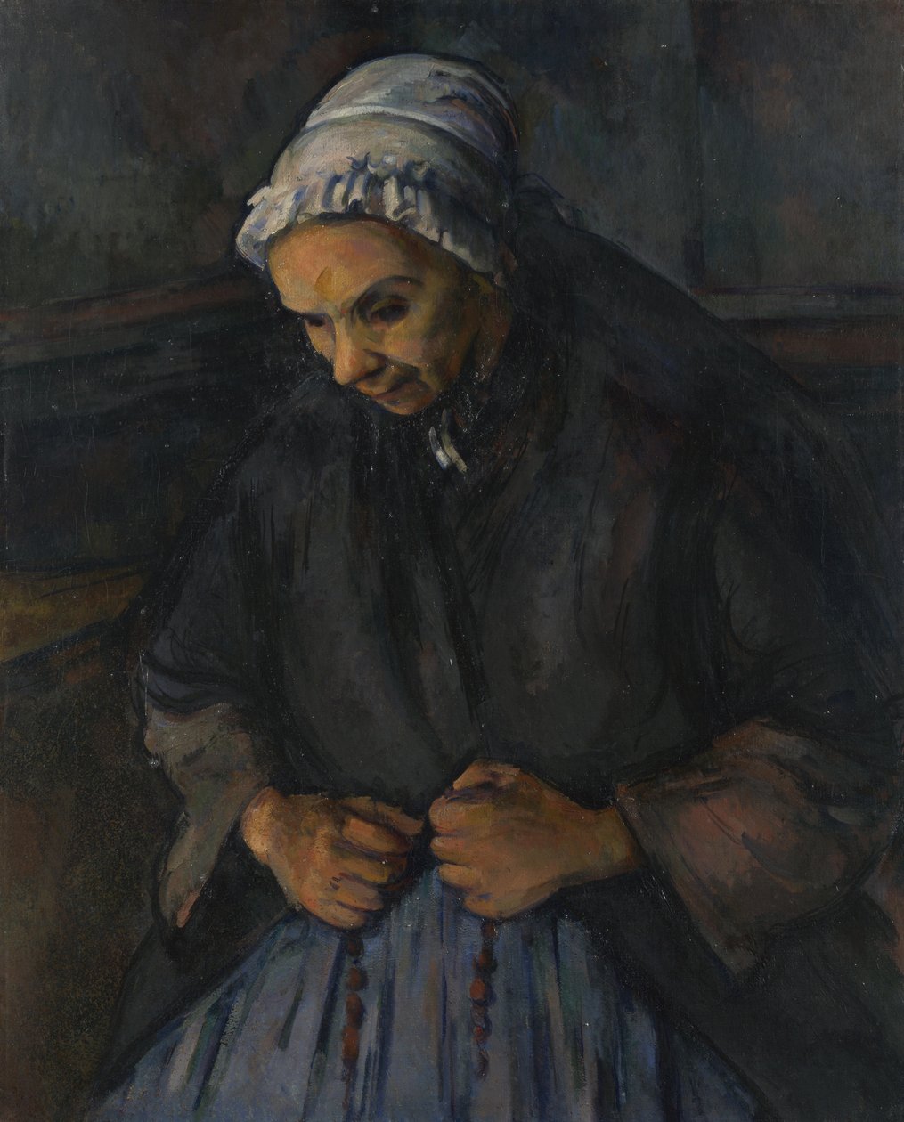 Tespihli Yaşlı Kadın, c. 1895 by Paul Cézanne