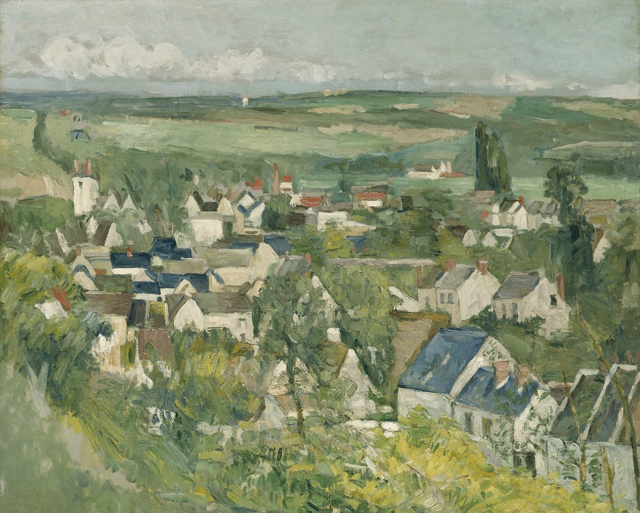 Auvers, Panoramik Manzara, 1873-75 by Paul Cézanne