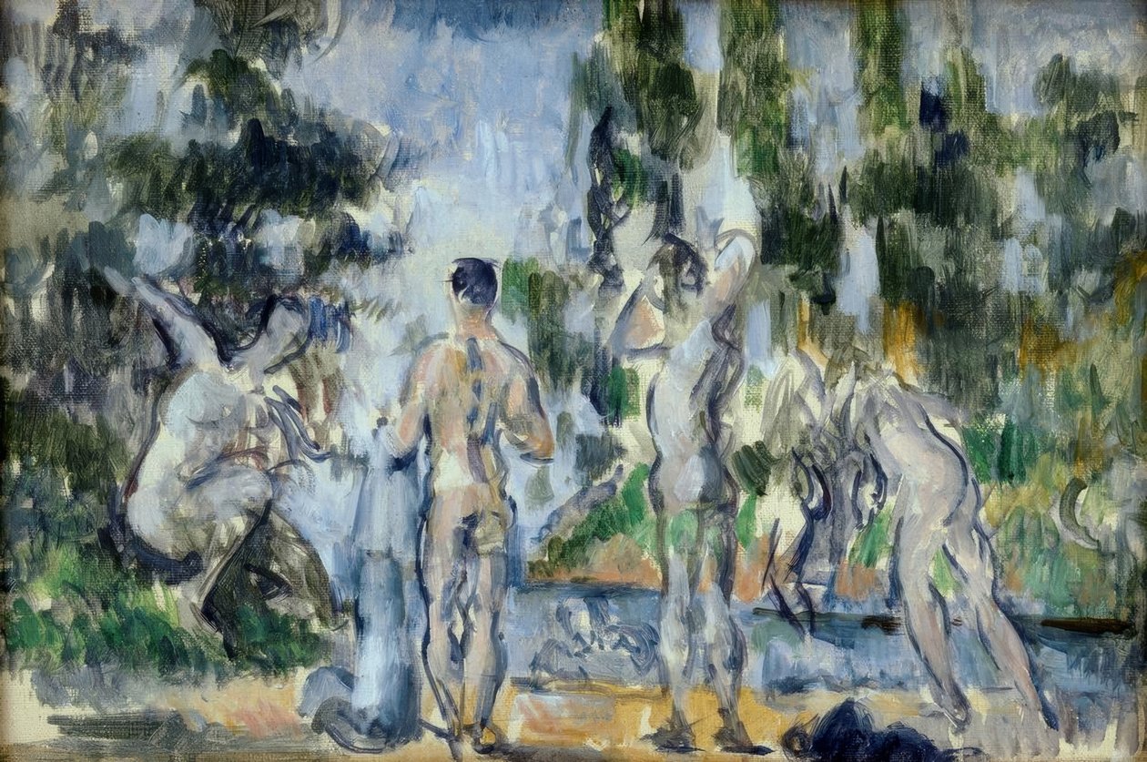 banyo yapanlar by Paul Cézanne